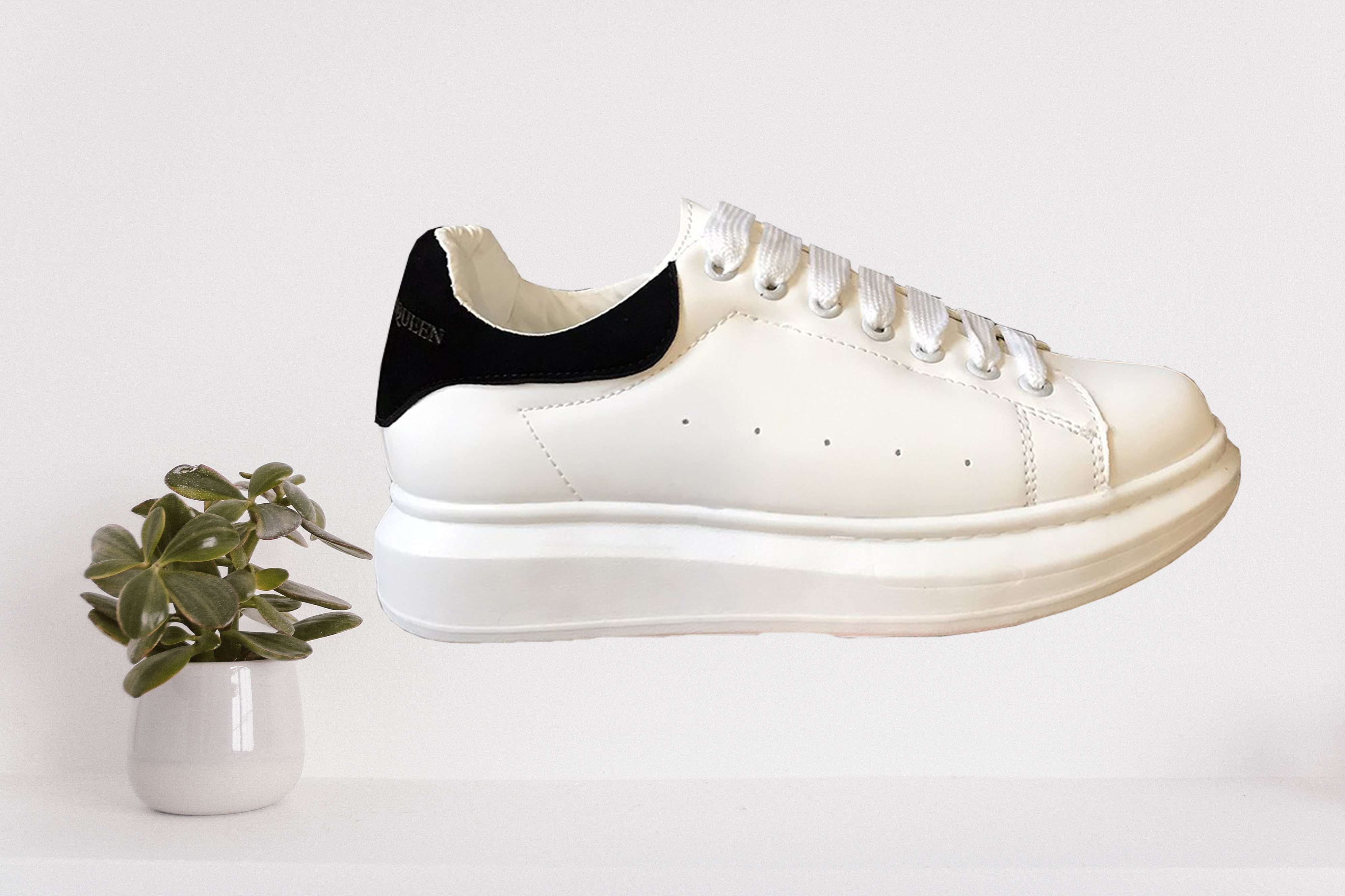 Giày CMC Quin Nam Nữ gót nhung đen dây lụa chất liệu da mềm đi êm