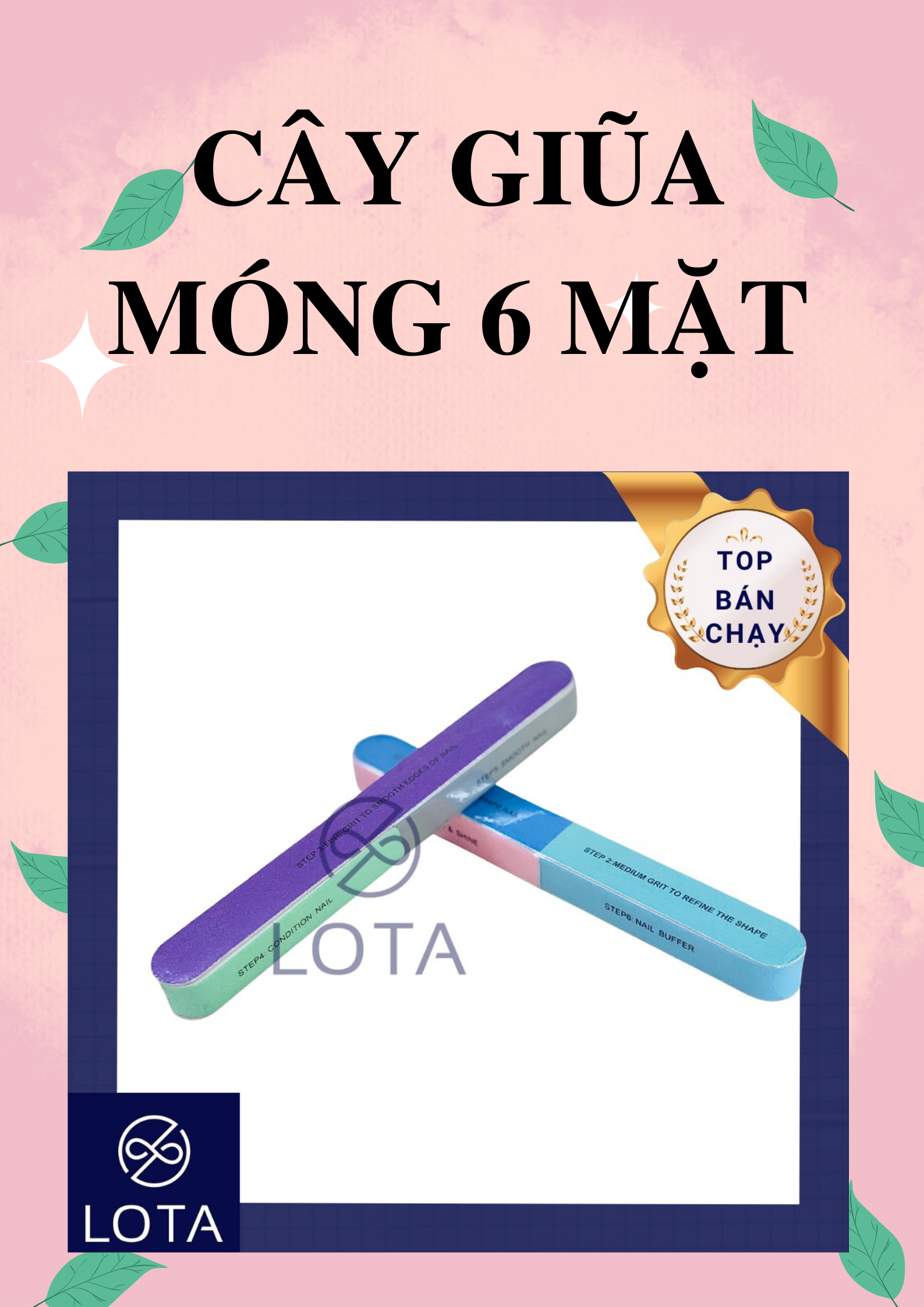 CÂY GIŨA & ĐÁNH BÓNG MÓNG TAY 6 MẶT 18x1.6x2cm dụng cụ dũa móng tay chân loại xịn tốt dài cao cấp đẹp giá rẻ dài 18 cm nhiều mặt giũa đa chức năng đồ nghề làm móng chuyên nghiệp loại dày nail nails tool tools