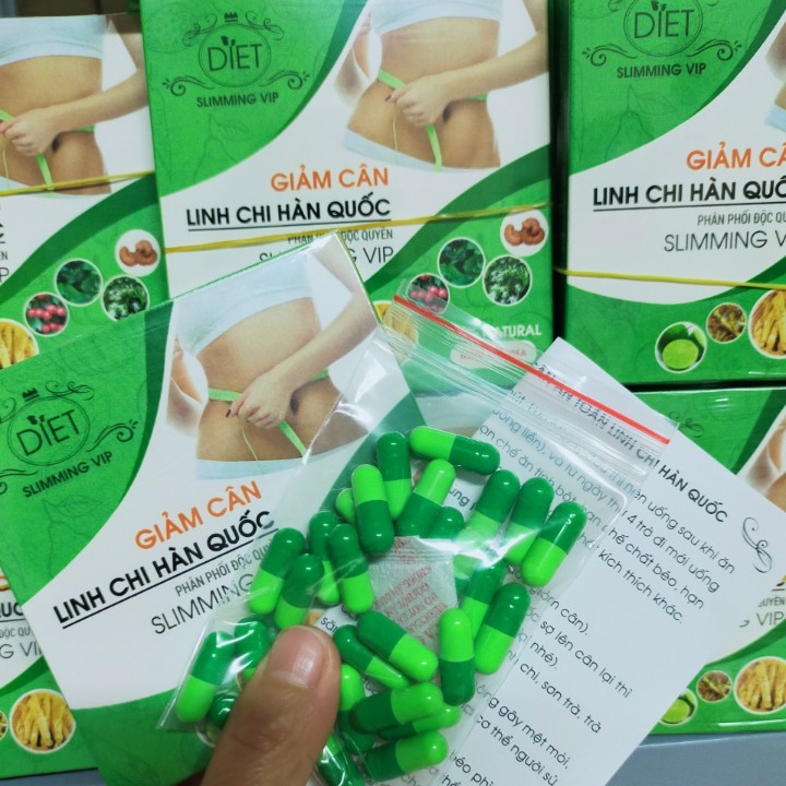 GIẢM CÂN LINH CHI H.Q SLIMMING VIP 30VIEN -tặng kèm 15v detox