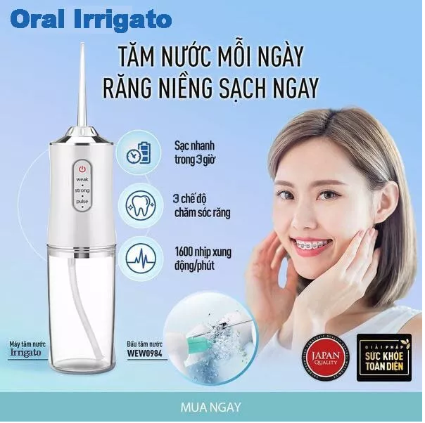 Máy Tăm Nước Oral Irrigator Cầm Tay, Máy Tăm Nước Vệ Sinh Răng Miệng Power Floss, Dụng cụ vệ sinh răng miệng, Dụng Cụ Làm Sạch Răng Miệng Xịt, Rửa Răng Thông Minh Power Floss