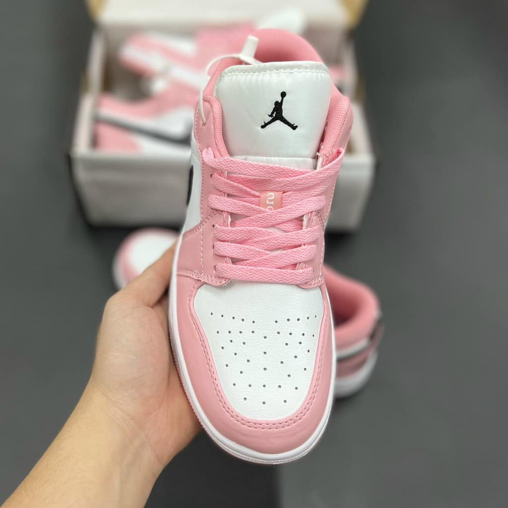 Giày thể thao Jordan 1 Low Hồng Trắng [FullBox + Tặng dây] Giày sneaker JD nữ màu hồng cổ thấp cực xinh hàng mới về