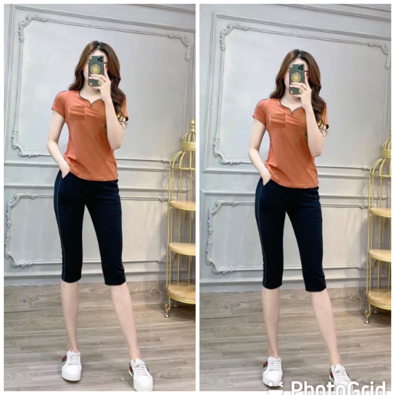 Đồ bộ lửng thun Cotton mặc nhà dễ thương