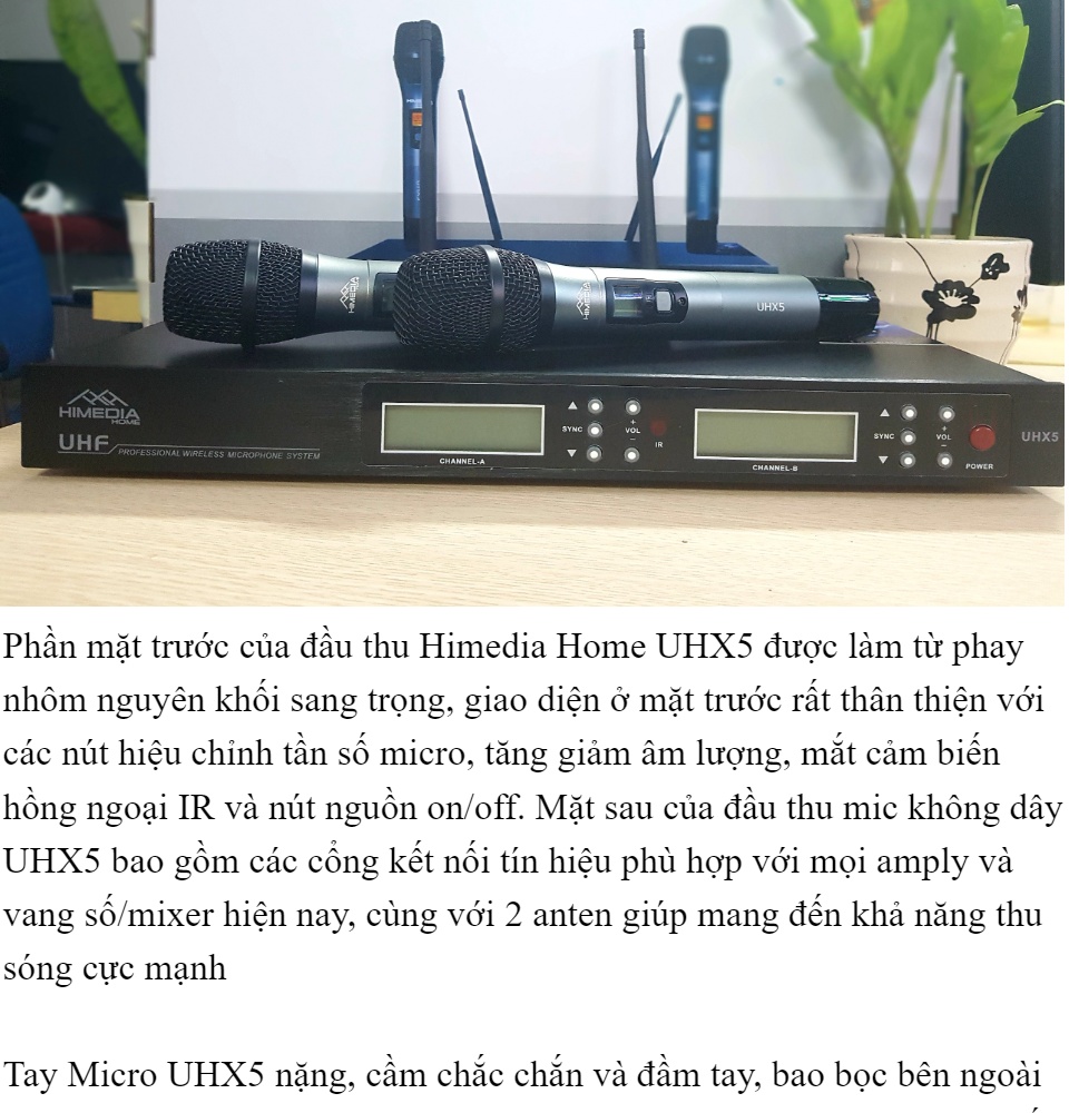 Micro Không Dây Himedla UHX5- Dùng Cho : Karaoke kinh doanh Hội trường lớn Phòng