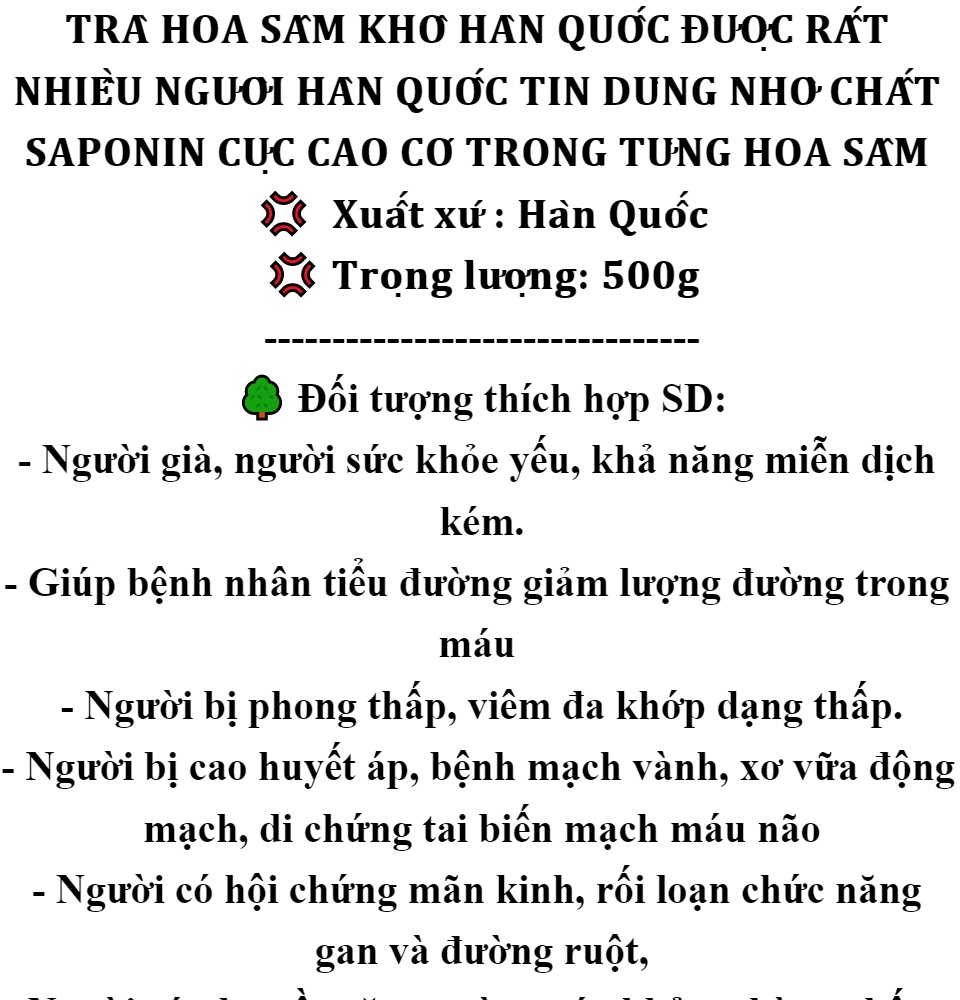 Trà hoa sâm Hàn Quốc chính hãng
