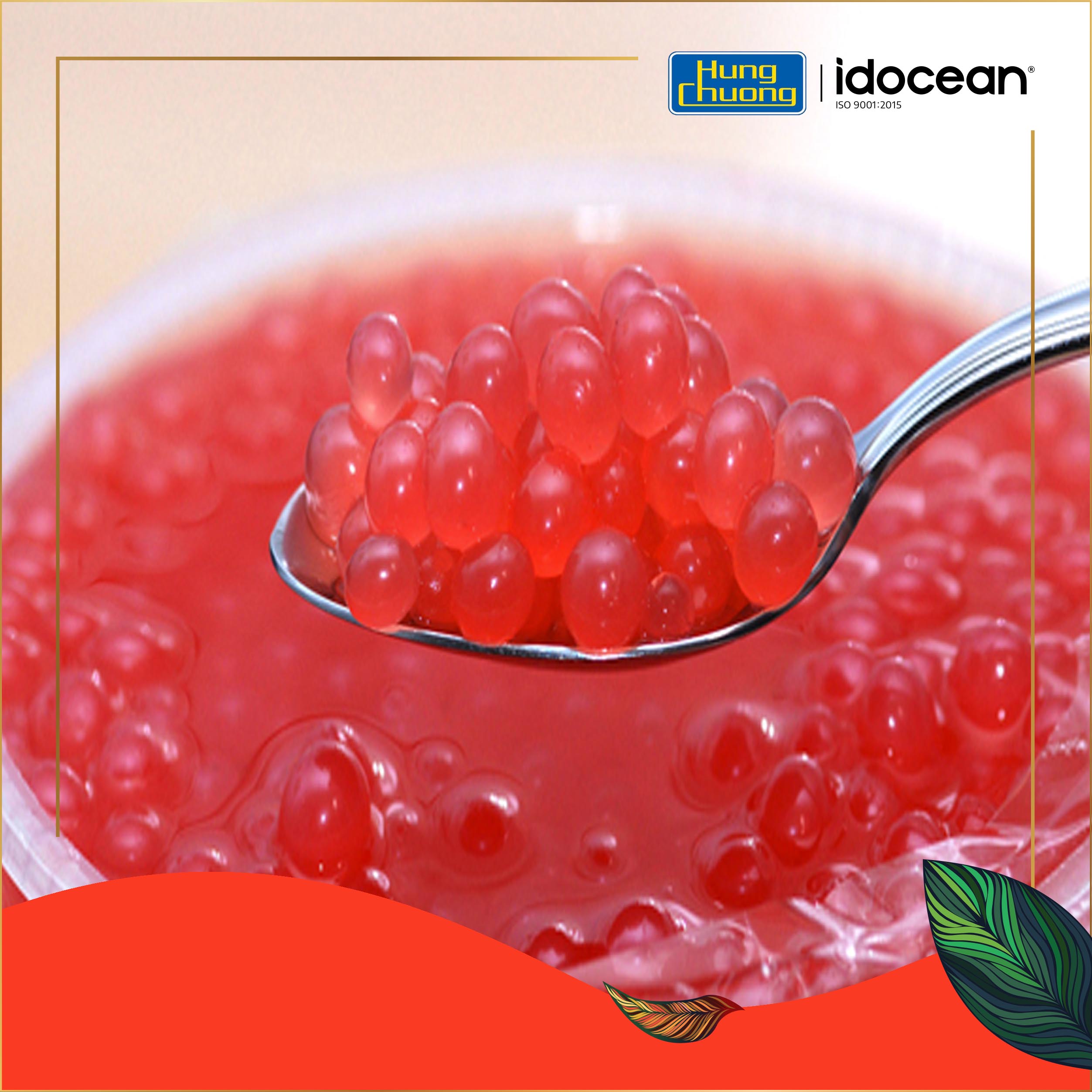 Hạt Thủy Tinh Dâu - Hùng Chương - 1kg & 3.2kg - Topping tuyệt hảo cho thức uống (hạt jelly, thạch jelly, topping trà sữa)