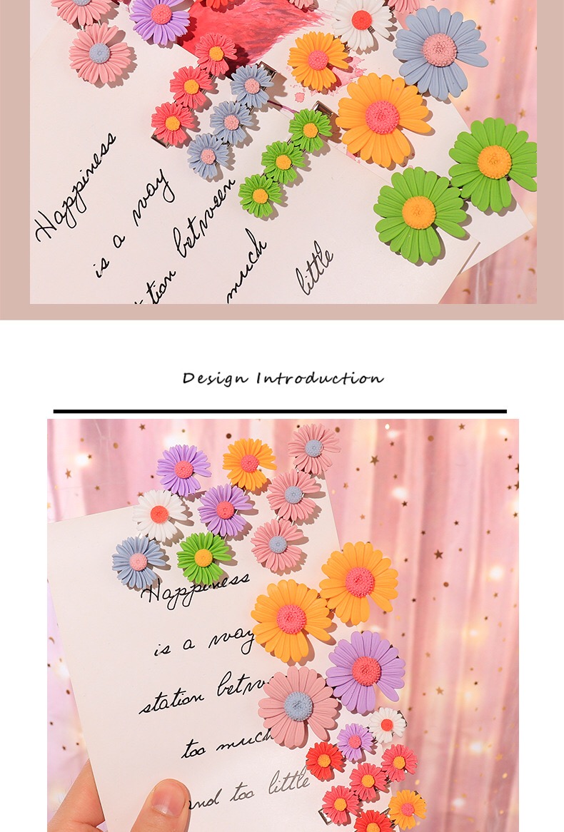 KOREMI Kẹp Tóc Hoa Cúc Style Korea 2 Hoa Màu Ngẫu Nhiên