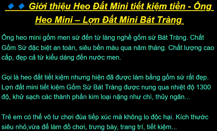Heo Đất Mini tiết kiệm tiền gốm men sứ Bát Tràng cao cấp (1 con) – Ống Heo Mini chưng bàn làm việc, bàn học – Lợn Đất Mini phong thủy thu hút tài lộc