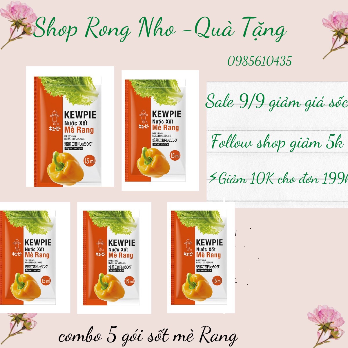 Sốt Mè Rang Gía rẻ KEWPIE gói 15ml - Q-Forever -Sốt Thơm ngon - Tiện lợi khi dùng ,mang đi xa hay ăn văn phòng