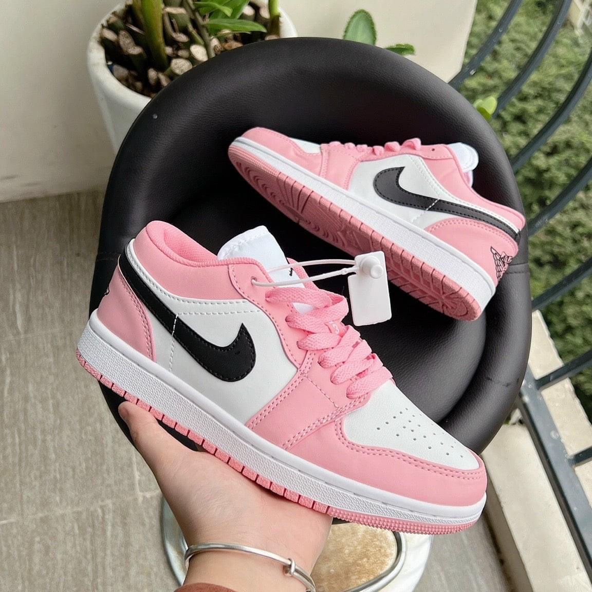 Giày thể thao Jordan 1 Low Hồng Trắng [FullBox + Tặng dây] Giày sneaker JD nữ màu hồng cổ thấp cực xinh hàng mới về