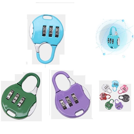 03 Ổ KHOÁ HÀNH LÝ CUTE NHIỀU MÀU [ Khoá mã số, Khoá Vali, khá ba lô, khoá cặp táp, khoá tủ ] (Giao màu ngẫu nhiên)