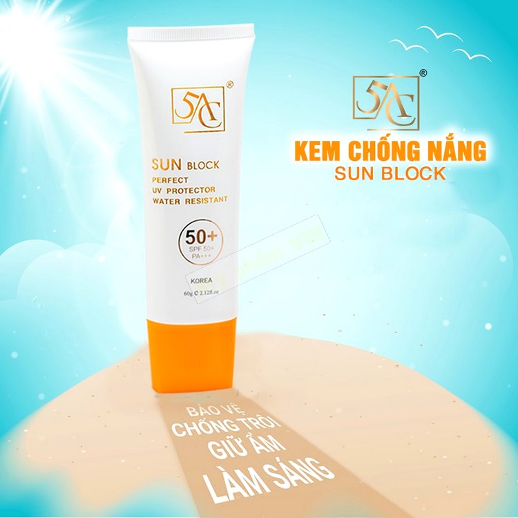 Kem chống nắng 5AC Hàn Quốc dưỡng trắng nâng tone da, giữ ẩm 60ml