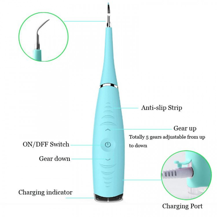 Máy lấy cao răng Siêu âm cao cấp, Dụng cụ lấy cao răng mini , Bộ dụng cụ lấy cao răng tại nhà, Máy lấy cao răng cao cấp Sử Dụng Sạc 3 Chế Độ Rung Loại Sạch Mảng Bám, Cao Răng vết ố răng