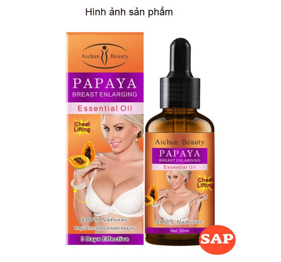 Tinh Dầu Nở Ngực PAPAYA Tăng Vòng 1 Hiệu Quả Tinh Khiết Tự Nhiên 9
