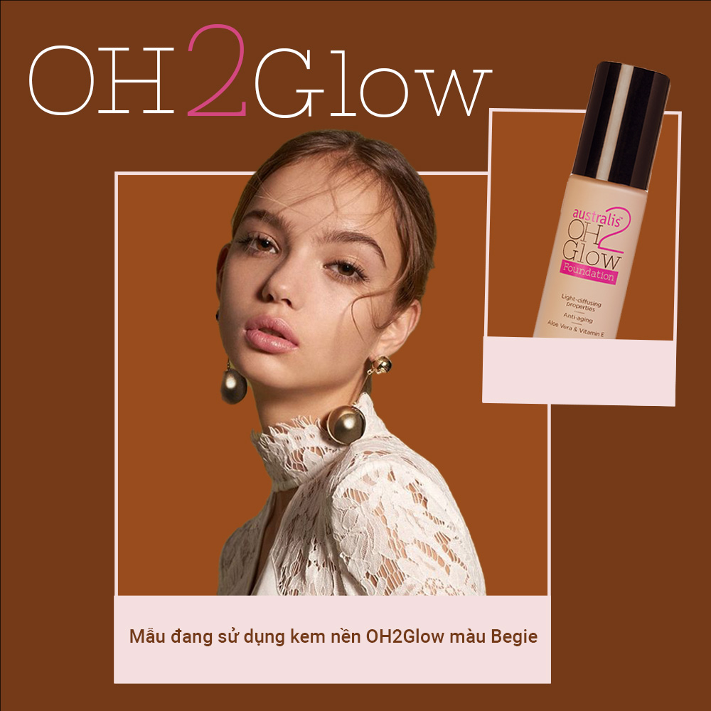 Kem Nền Mịn Nhẹ Che Phủ Cao Australis Oh 2 Glow Light Diffusing Foundation 28ml-Hàng Úc Chính Hãng
