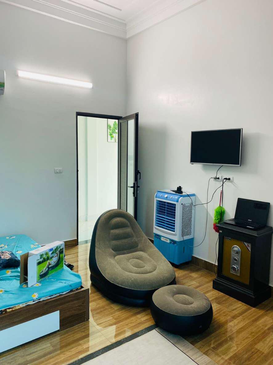 Ghế hơi thư giãn kèm ghế đôn, ghế bơm hơi tựa lưng bọc nhung mềm mịn, ghế thư giãn có gác chân cao cấp, sofa bơm hơi tiện dụng, sofa thư giãn đọc sách - kagu HC011