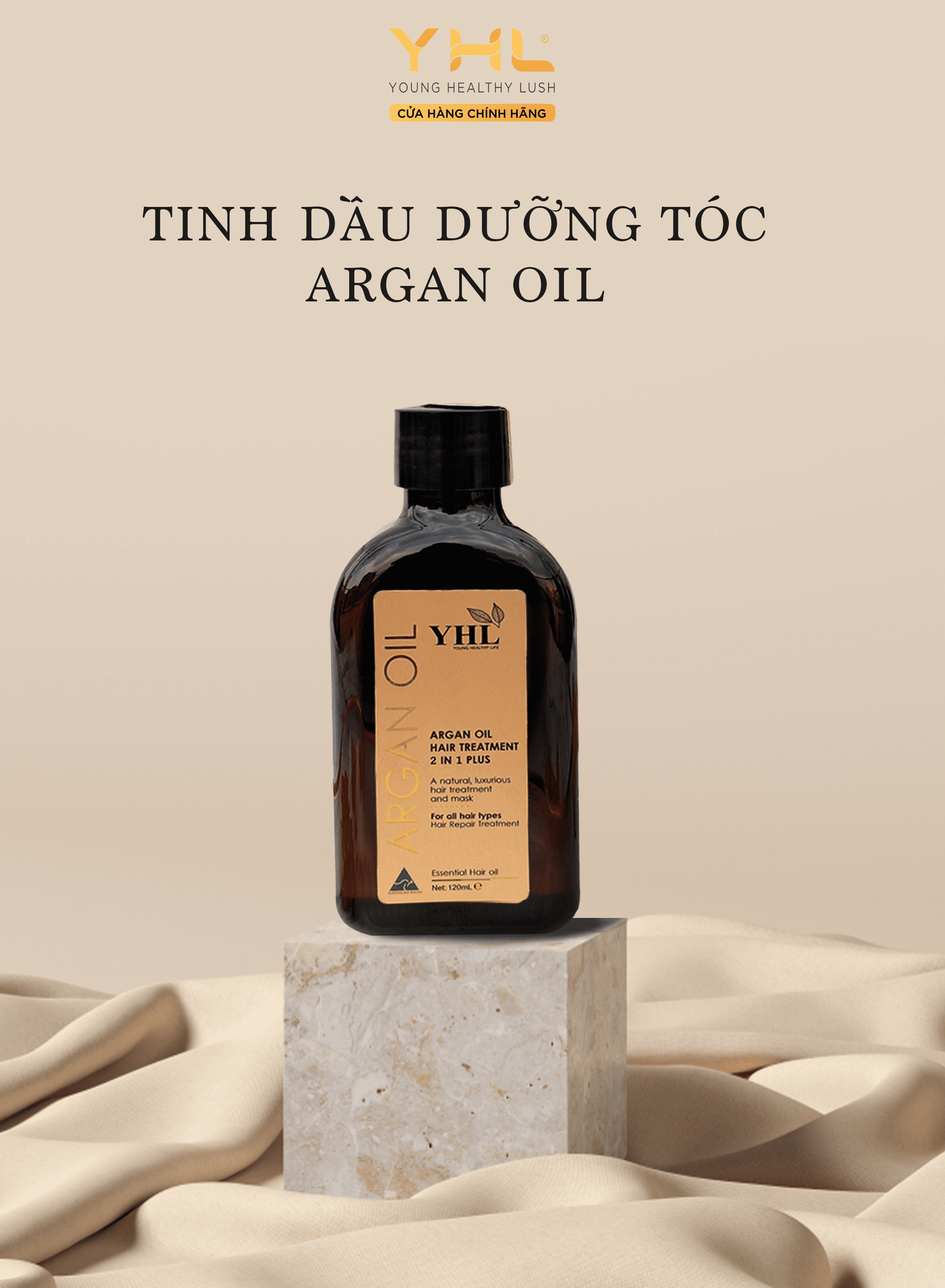 Tinh Dầu Dưỡng Tóc YHL ARGAN OIL Giúp Tóc Mềm Mượt Óng Ả 120ml