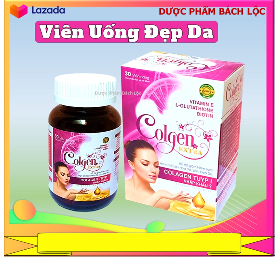 Viên uống đẹp da Colgen Extra- Thành phần Maca, Glutathione 400mg, Colagen tuyp I Nhập Khẩu Ý- Hộp 30 viên 1