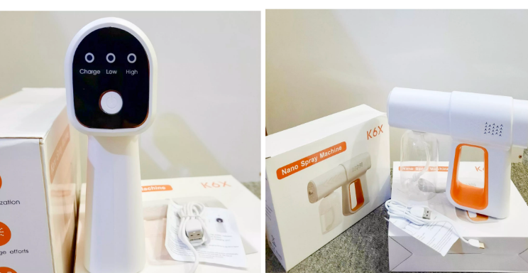 Súng Phun Khử Khuẩn cầm tay Nano K6  Tích Hợp 6 đèn UV diệt 99% vi khuẩn Máy Phun Khử Khuẩn Xịt Diệt Virus Chống Vi Khuẩn