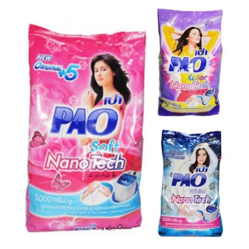 Bột Giặt Pao 5kg Thái Lan CAVITA giúp quần áo trắng sáng, mềm vải, sạch khuẩn lưu hương lâu