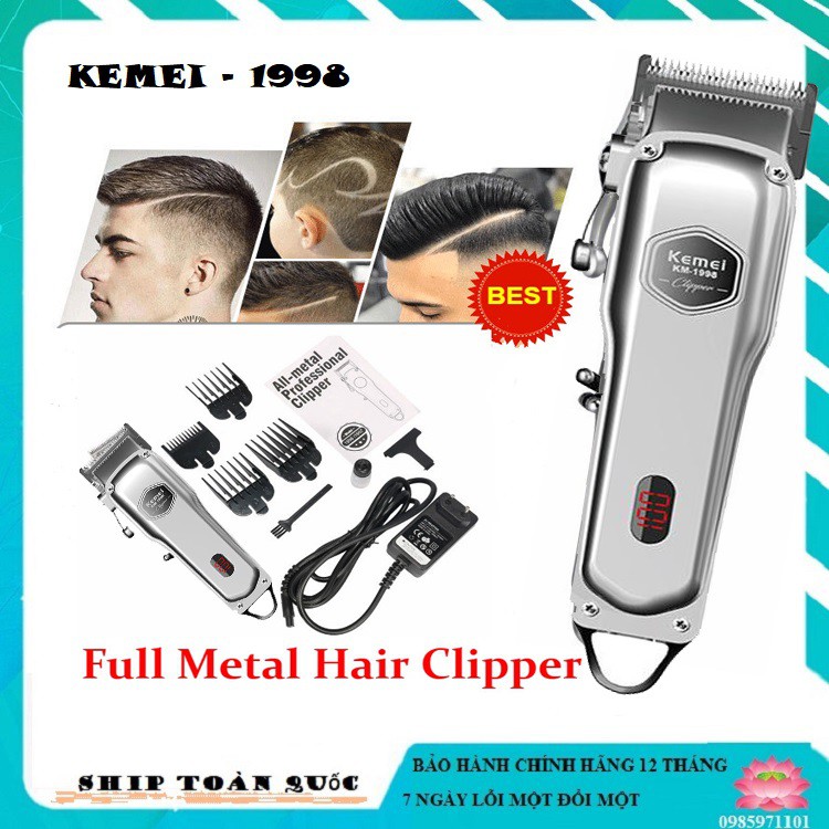 Tông Đơ Kemei KM-1998, bảng giá 1/2022 Tông Đơ Kemei Model KM-1998 Hàng Chuẩn Salon Tông đơ cắt tóc Kemei 1998 Chính Hãng Pin Lithium TÔNG ĐƠ CẮT TÓC KEMEI KM - 1998 MÁY NHẸ SIÊU MẠNH Tông đơ cắt tóc kemei km-1998