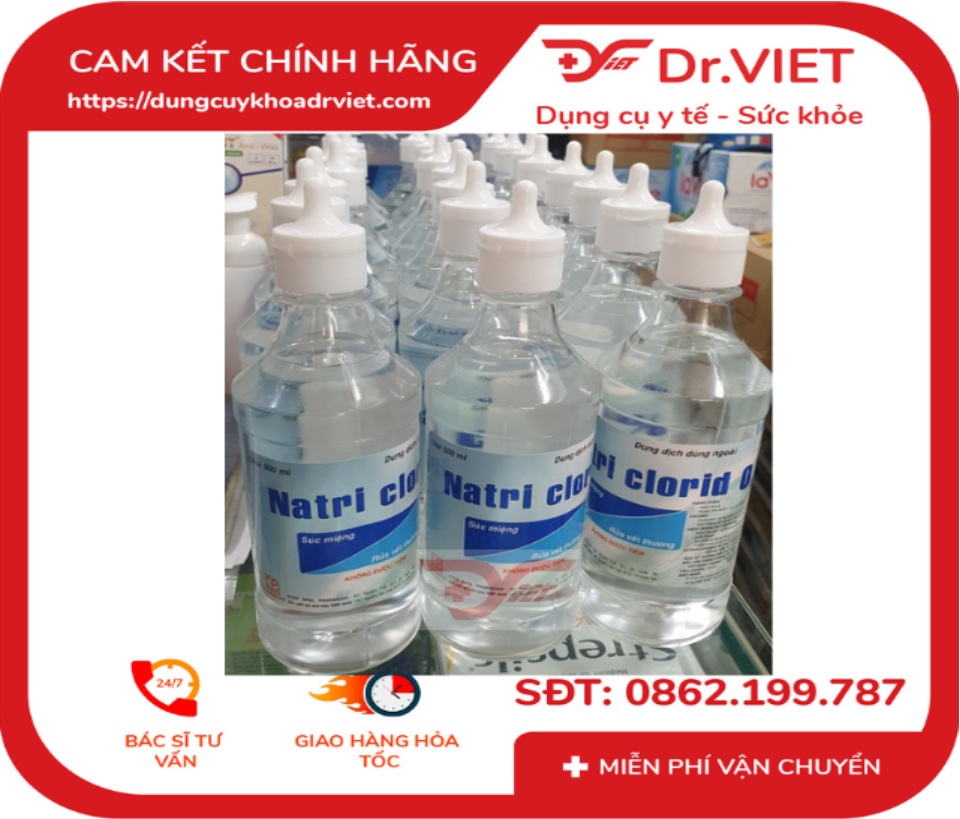 Dung Dịch Natri Clorid 0.9% Pharmedic Súc Miệng, Rửa Vết Thương Chai 500Ml [Chính hãng] - Vệ sinh răng, miệng, họng mỗi ngày, dung dịch được dùng ngoài rửa vết thương