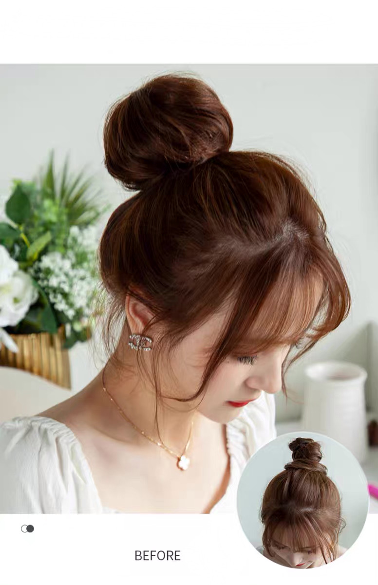 TÓC BÚI GIẢ,Búi Tóc Tròn Củ Tỏi, Tóc Búi Cao Nữ Sang Chảnh
