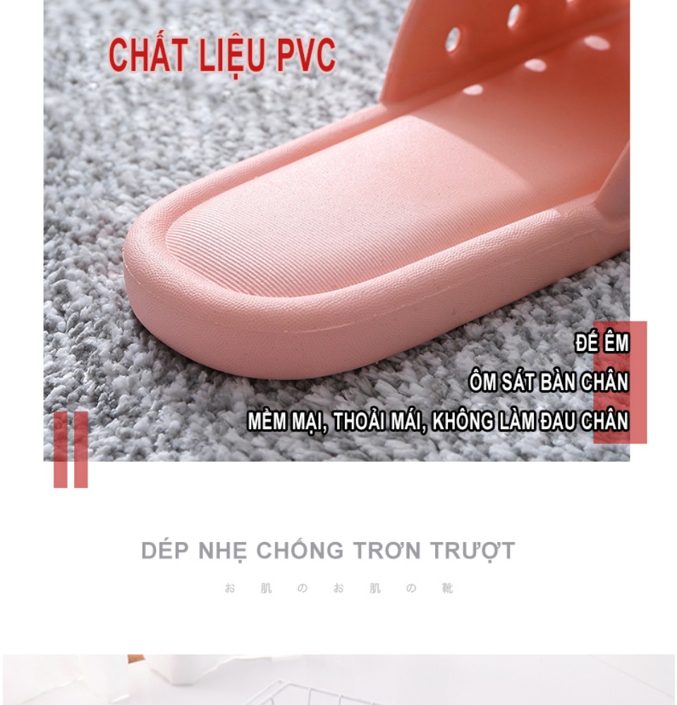 Dép nam nữ đi trong nhà KS01, chất liệu nhựa mềm cao cấp, đúc nguyên khối, đế mềm thoải mái chống trơn trượt phù hợp đi trong nhà, nhà tắm và ngoài trời - DOZIMAX STORE 8