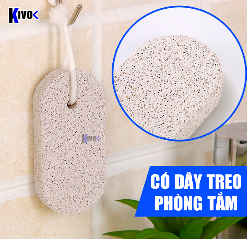 Đá Bọt Biển Chà Gót Chân Có Quai - Đá Tẩy Tế Bào, Kỳ Da Chà Chân, Đá Mài Gót Chân, Bào Gót Chân - Kivo