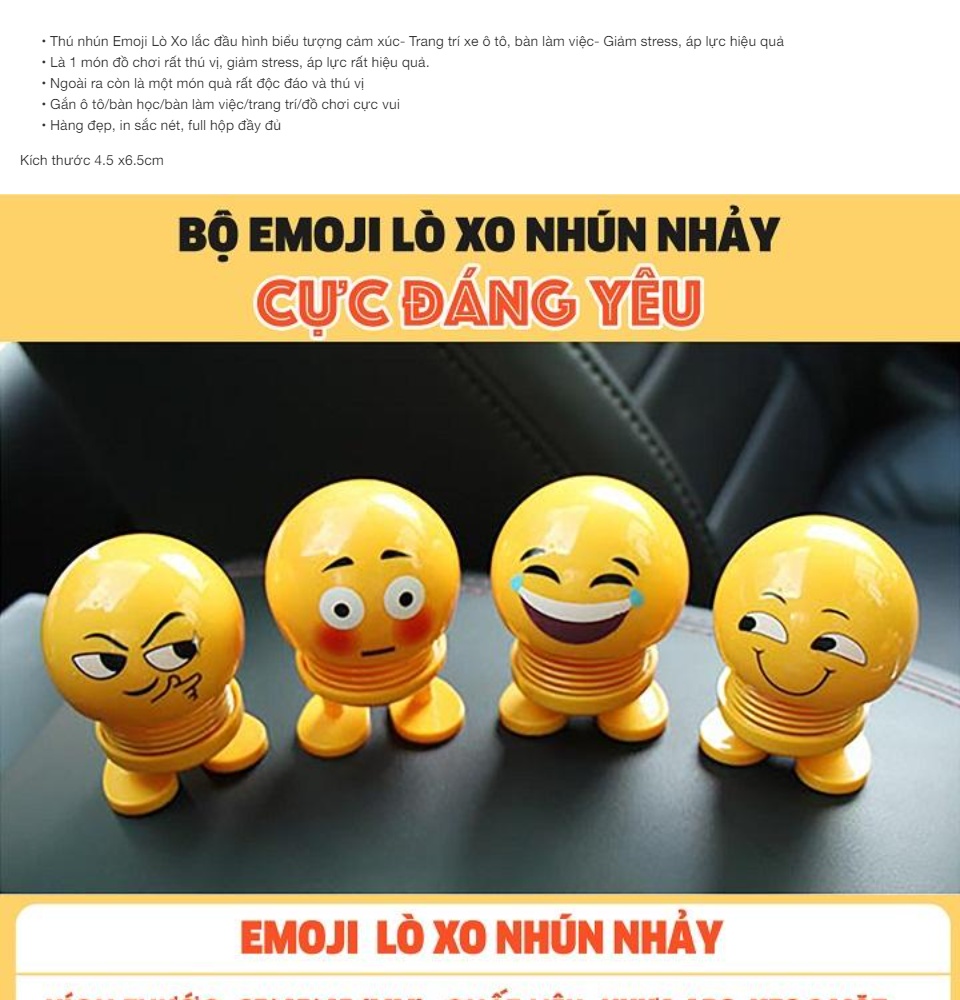 Thú nhún Emo.ji lò xo lắc đầu hình biểu tượng cảm xúc đáng yêu SP001635 - Thị trấn đồ chơi 1