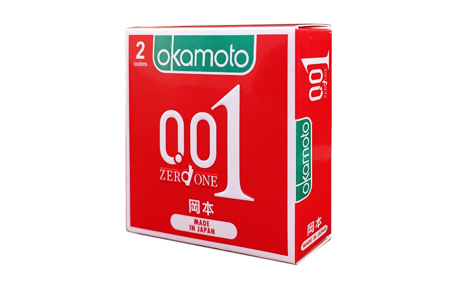 Bao cao su OKAMOTO 0.01 Zero One cực siêu mỏng 0.01mm - Hộp 2 cái 1