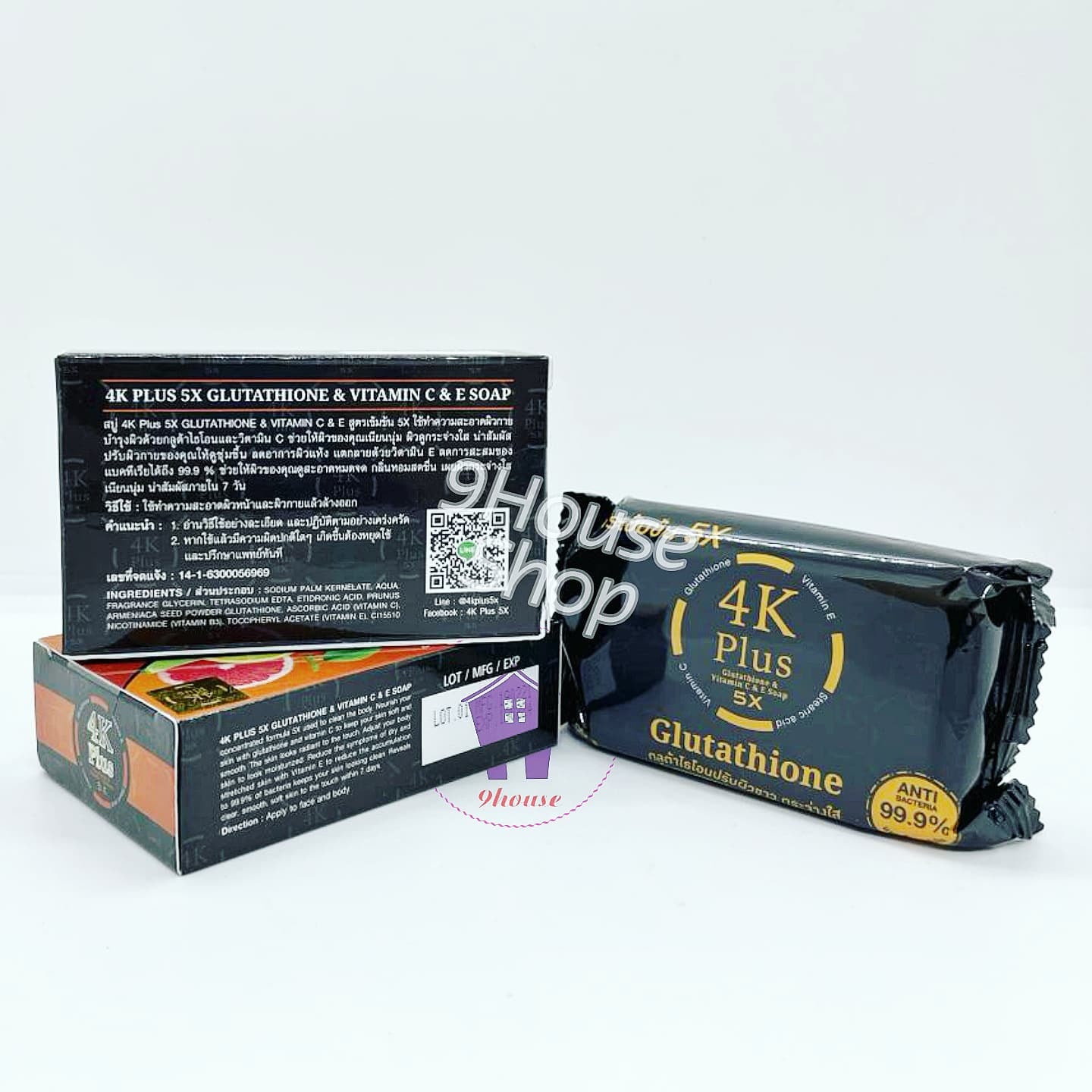 01 Xà Phòng Trái Cây Dưỡng Ẩm Trắng Da 4K Plus Glutathione Thái Lan
