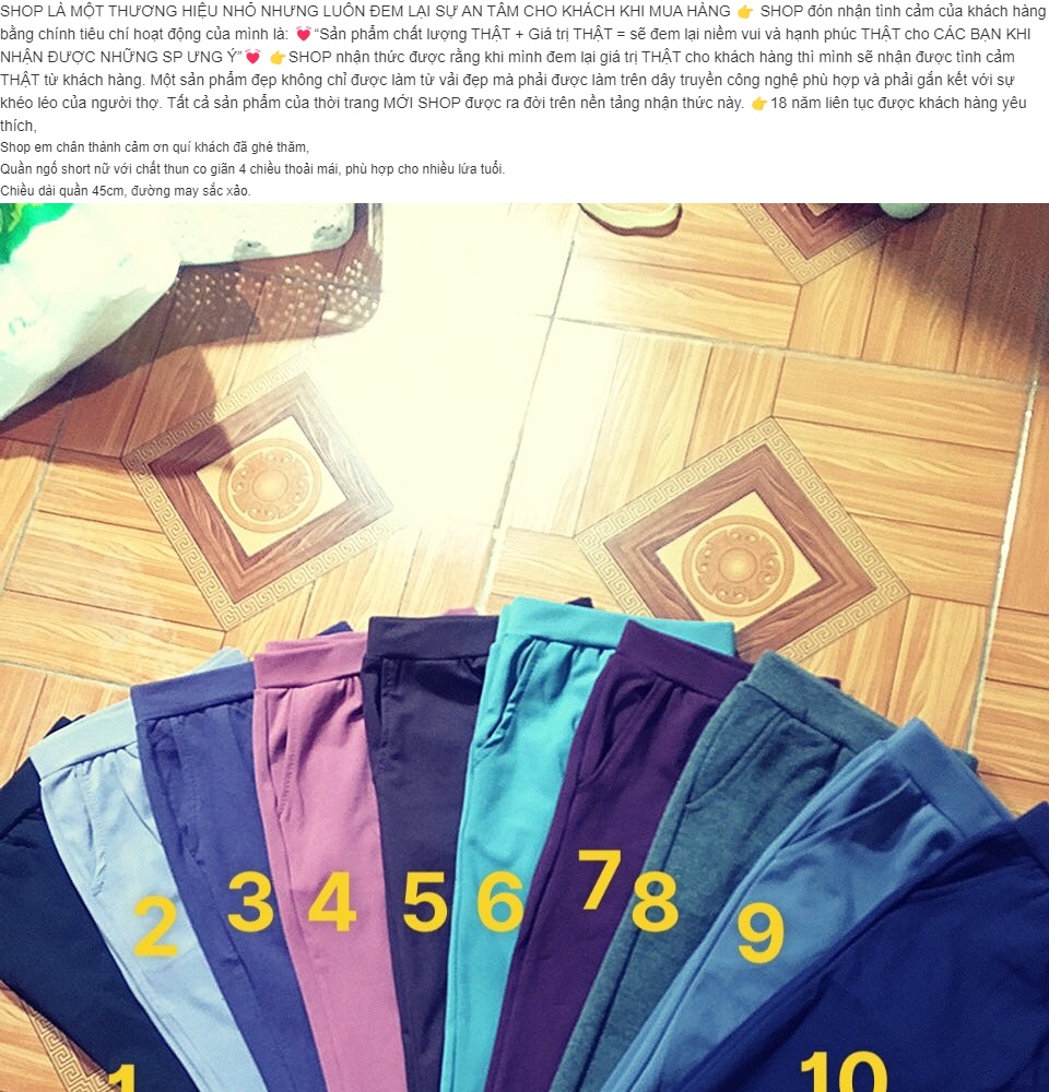 quần ngố nữ, Quần short ngố nữ thun 4 chiều