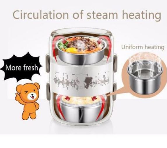 Hộp cơm cắm điện inox 3 tầng Bear DFH-S2358