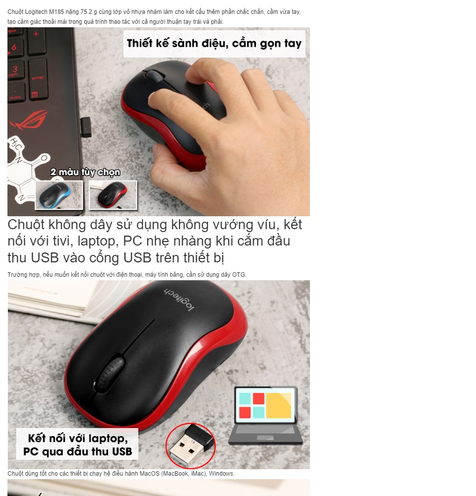 (BH 12T) (BT 12T) Chuột Không Dây Logitech M185