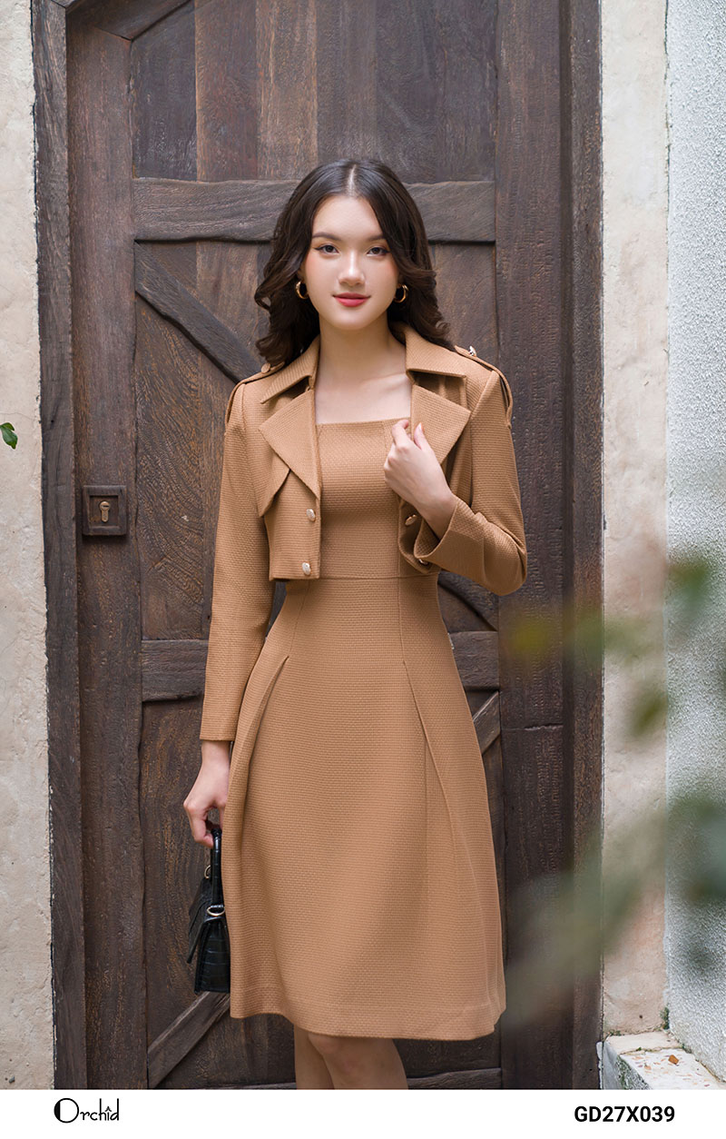 Set/Bộ áo váy dạ tweed xanh - Áo khoác & chân váy | Shopee Việt Nam