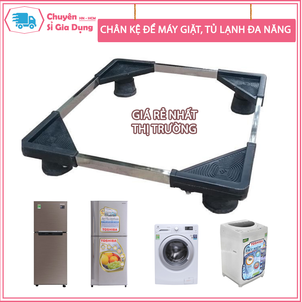 Chân kệ để máy giặt, tủ lạnh inox đa năng, tện dụng chắc chắn, chuyên sỉ gia dụng