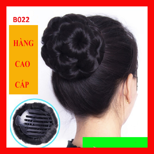 Búi tóc giả trung niên, búi hoa không đính đá