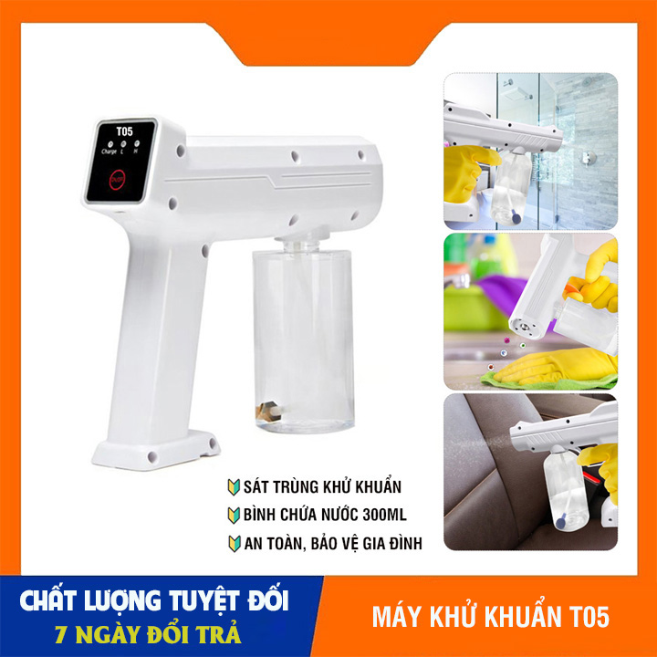 Súng Phun Khử Khuẩn cầm tay Nano K6  Tích Hợp 6 đèn UV diệt 99% vi khuẩn Máy Phun Khử Khuẩn Xịt Diệt Virus Chống Vi Khuẩn