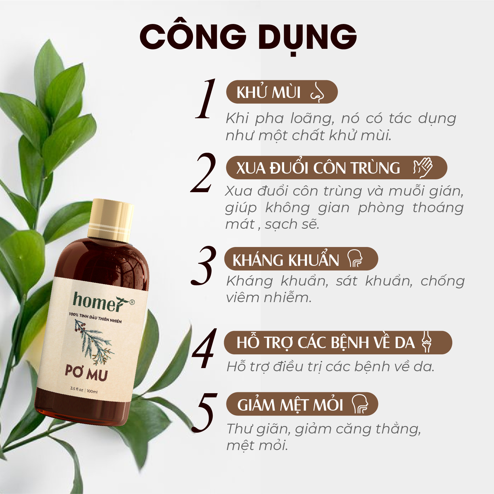 Tinh dầu thiên nhiên Pơ mu Homer - Dung tích 20ml / 100ml/ 500ml/ 1000ml - Đạt chuẩn kiểm định cao cấp - An toàn cho sức khỏe - Đa công dụng
