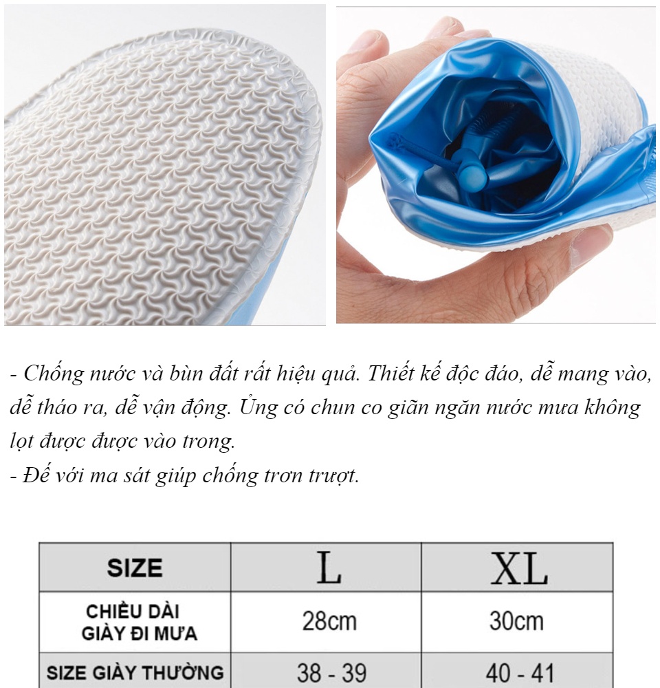 Giày đi mưa dáng bệt không ngấm nước thông minh chống trượt siêu bền 6