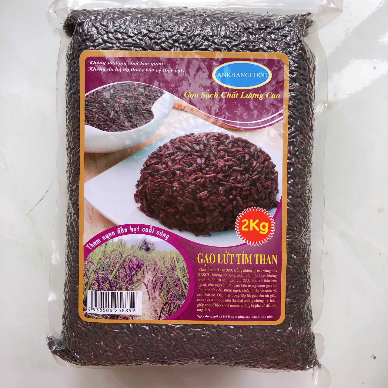 Gạo lứt tím than 2kg dẻo không cần ngâm nước trước khi nấu chất lượng hảo hạng