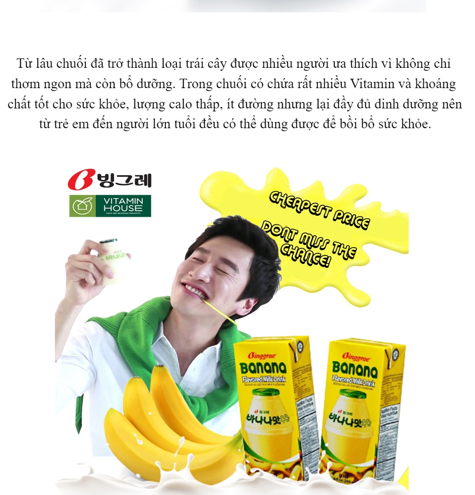 Sữa chuối Binggrae Hàn Quốc 200ml