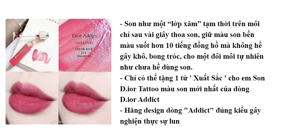 Dior Addict Lip Tattoo 571 Cranberry  Encre à lèvres Edition Limitée   INCI Beauty