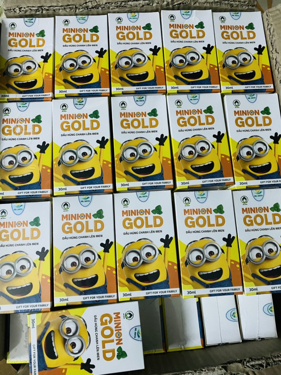 Dầu húng chanh lên men MINION GOLD 30mL chiết lạnh tự nhiên, hỗ trợ phòng ngừa ho khàn, sổ mũi nghẹt mũi ở trẻ