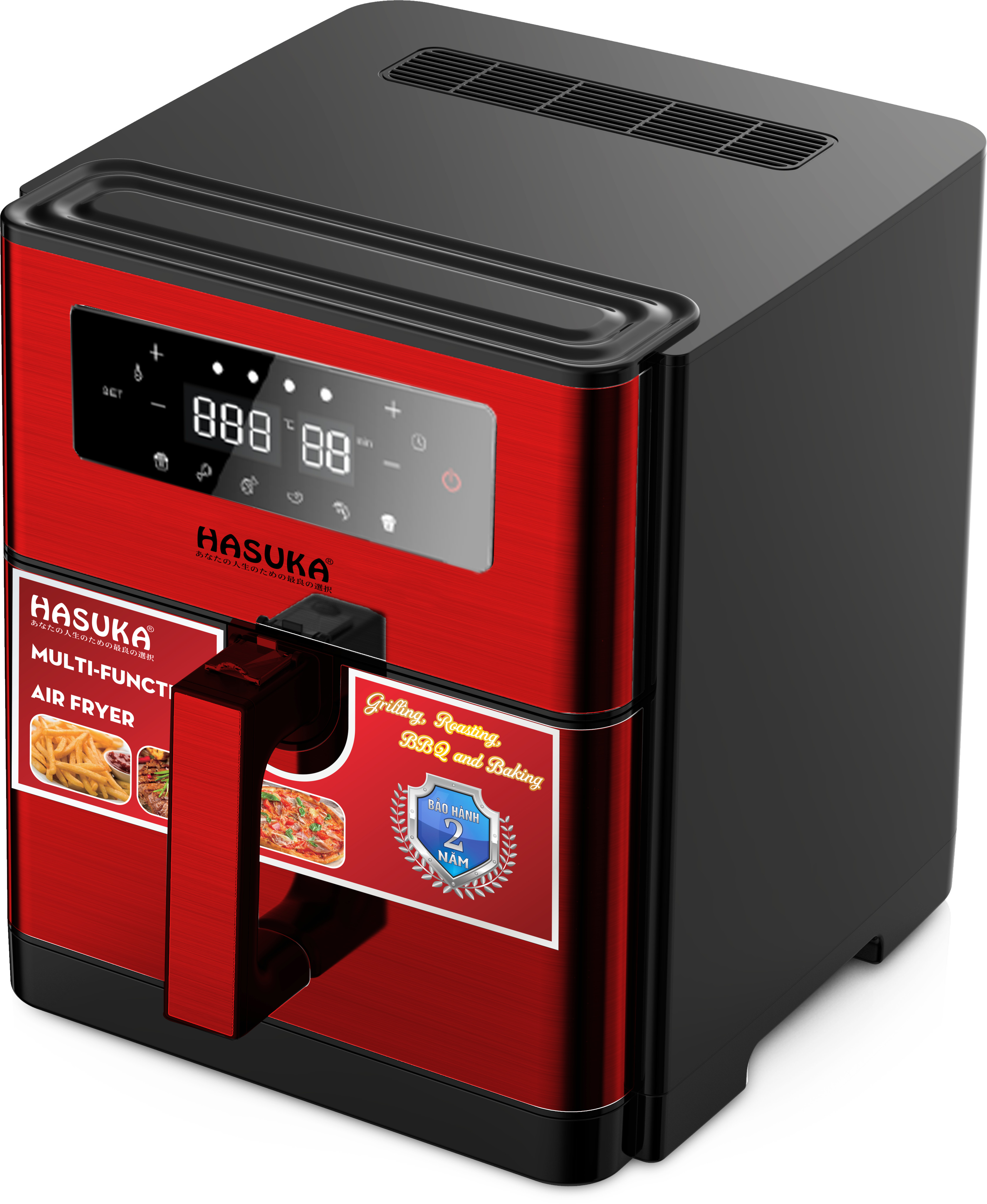 Nồi chiên không dầu Hasuka HSK-399 dung tích lớn 8 lít màn hình led điều khiển cảm ứng nhiều chế độ cài đặt sẵn dễ sử dụng