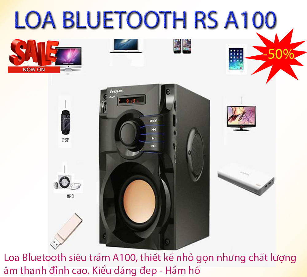 Bán loa sub , Báo giá loa - CHỌN NGAY LOA BLUETOOTH RS A100 Siêu Trầm, Âm Thanh chuẩn cực đỉnh; MẪU AA-553, Giảm giá 50% NGAY HÔM NAY, Bảo hành 1 đổi 1 Sản phẩm trên toàn quốc