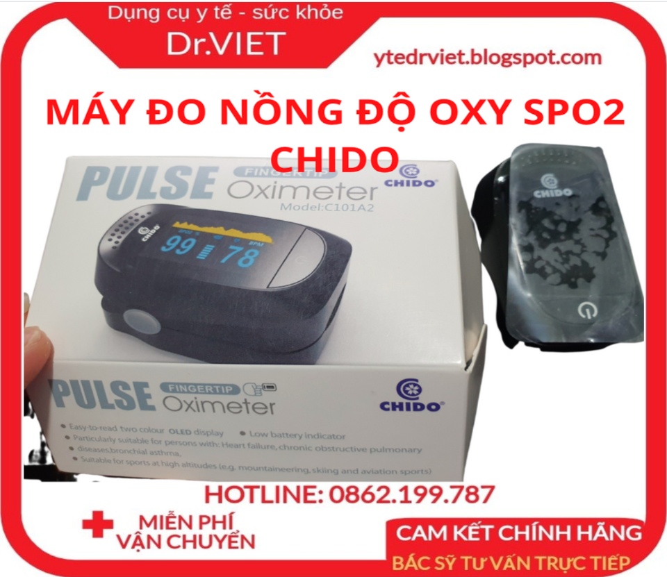 Máy đo nồng độ Oxy trong máu SPO2 CHIDO C101A2 chính hãng, cao cấp, theo dõi nhịp tim, độ bão hòa trong máu 60 Máy đo nồng độ Oxy trong máu SPO2 CHIDO C101A2 chính hãng, cao cấp, theo dõi nhịp tim, độ bão hòa trong máu