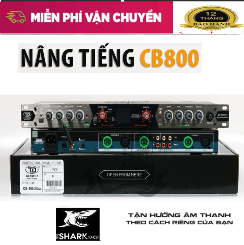 Máy Nâng Tiếng Hát Td Acoustic Cb-800 Ultra Cao Cấp,Thiết Bị Nâng Tiếng Thiết Kế Kim Loại Cao Cấp,Đèn Led Nổi Bật Cho Âm Thanh Dàn Karaoke Chất Lượng,Nâng Giọng Hát Trong Sáng Có Thể Kết Hợp Cả Vang Cơ,Vang Số (Mixer Karaoke)