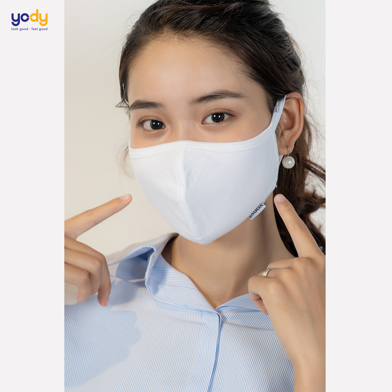 Set 3 khẩu trang YODY chất liệu cotton kháng bụi ngăn UV an toàn sử dụng nhiều lần KTR3003