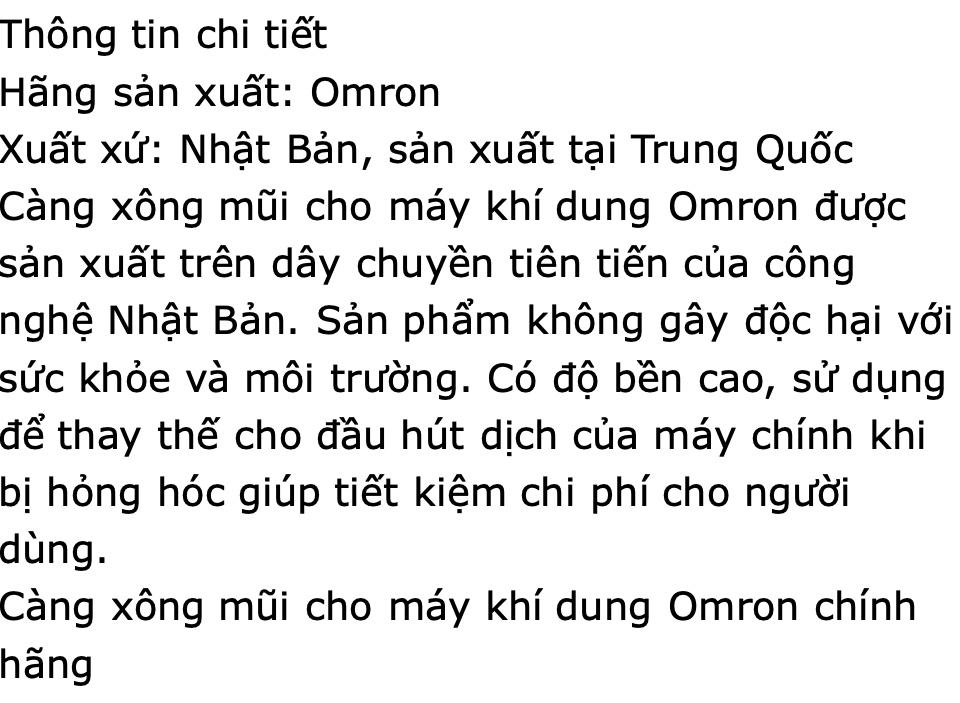 Ống xông mũi họng dùng cho máy omron NE-C28 và NE-C29 Chính hãng - Nhỏ gọn, dễ dàng mang theo và dễ sử dụng, phù hợp cho gia đình 55 Ống xông mũi họng dùng cho máy omron NE-C28 và NE-C29 Chính hãng - Nhỏ gọn, dễ dàng mang theo và dễ sử dụng, phù hợp cho gia đình